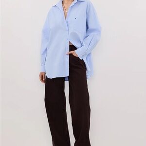 DISSH Rhea Blue Oversized Cotton Shirt